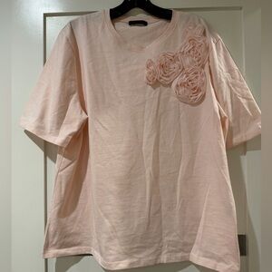 Zara Light Pink Tee with Subtle Texture